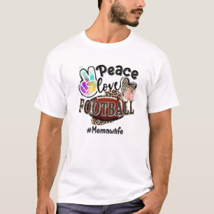 T-shirt Peace Love Football Memaw Life Maman Grand-mère Le