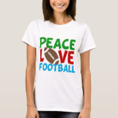 T-shirt Peace Love Football Noël (Devant)