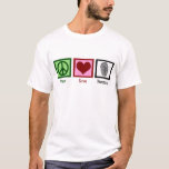 T-shirt Peace Love Forensics Science Empreinte<br><div class="desc">Si vous trouvez la science légale fascinante,  c'est le design parfait. Il comporte un signe de paix,  un coeur et une empreinte digitale. T-shirt Peace Love Forensics pour un scientifique.</div>