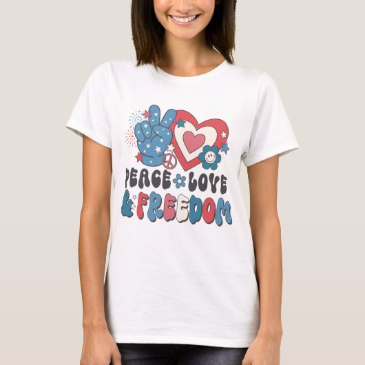 T-shirt Peace Love & Freedom (Devant)
