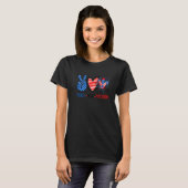 T-shirt Peace Love Freedom 4 juillet Us Feu d'artifice du (Devant entier)