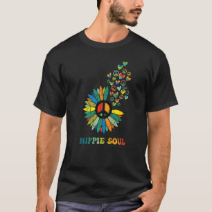 T-shirt Peace Love Freedom Hippie Soul 60s les années 70 C