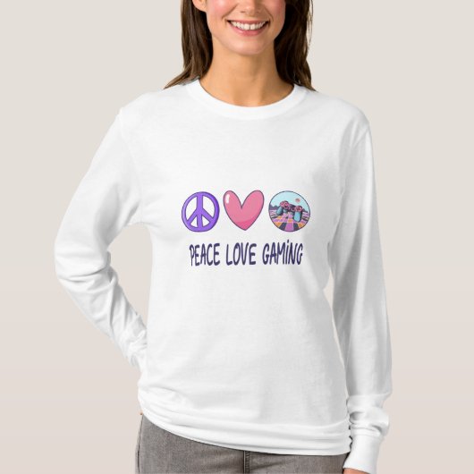 T-shirt Peace Love Gaming (Devant)