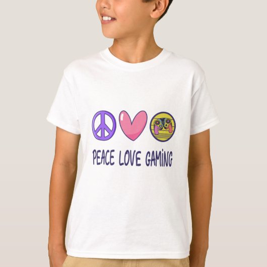 T-shirt Peace Love Gaming (Devant)