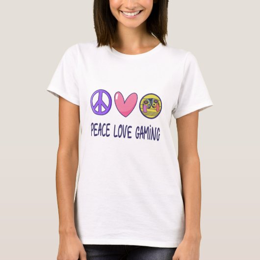 T-shirt Peace Love Gaming (Devant)