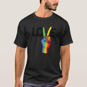 T-shirt Peace Love Gay Rainbow Pride Lgbtq Transgender Div