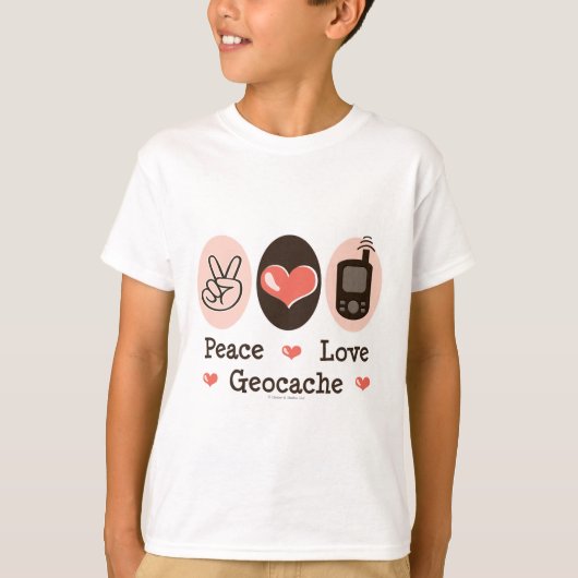 T-shirt Peace Love Geocache (Devant)