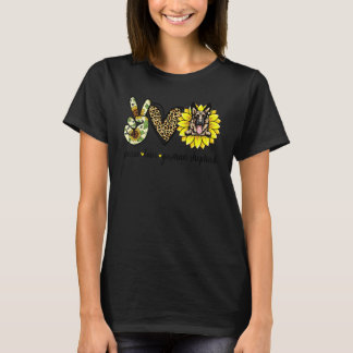 T-shirt Peace Love German Shepherd Dog Sunflower
