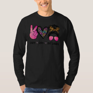 T-shirt Peace Love Get Love Leopard Messy Bun Maman Tea Mo