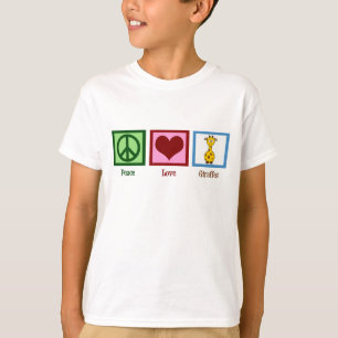 T-shirt Peace Love Giraffes Cute Giraffe Kids