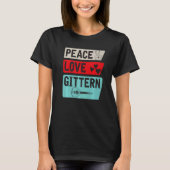 T-shirt Peace Love Gittern Musical Instrument Gittern Play (Devant)
