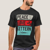 T-shirt Peace Love Gittern Musical Instrument Gittern Play (Devant)