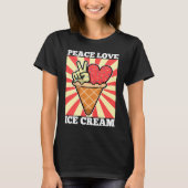 T-shirt Peace Love Glace Cream 5 (Devant)