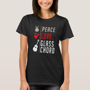 T-shirt Peace Love Glasschord Instrument de musique Glassc