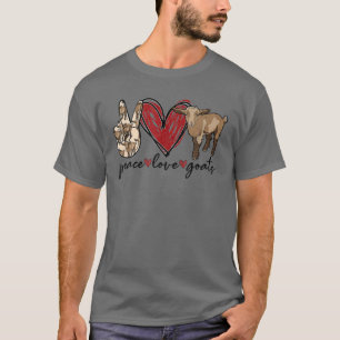 T-shirt Peace Love Goats Funny Farm Girl Goat Lover For Wo