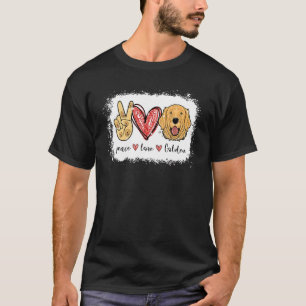 T-shirt Peace Love Golden Retriever Papa Jamais Chien