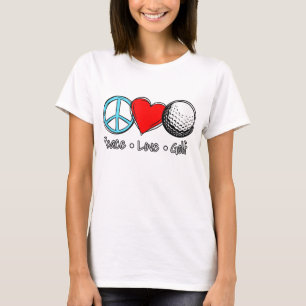 T-shirt Peace Love Golf dire pour golfeur