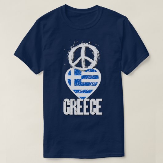 T-shirt Peace Love Grèce (Design devant)