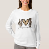 T-shirt Peace Love GSP Allemand Pointer Pointer Log (Devant)