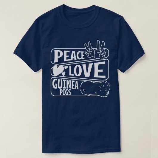 T-shirt Peace Love Guinea Pigs Premium4324 (Design devant)