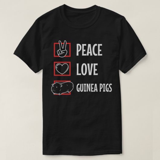 T-shirt Peace Love Guinea Pigs Premium 4323 (Design devant)