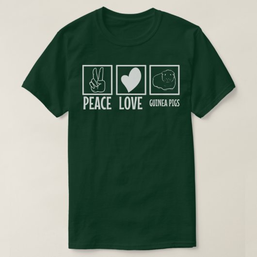 T-shirt Peace Love Guinea Pigs Premium 4325 (Design devant)