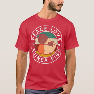 T-shirt Peace Love Guinée Cochons Amoureux des animaux Gui