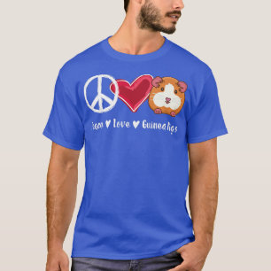 T-shirt Peace Love Guinée Pigs Funny Guinée Pigs Lover Pré
