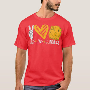 T-shirt Peace Love Guinée Pigs Guinea Lover - 7