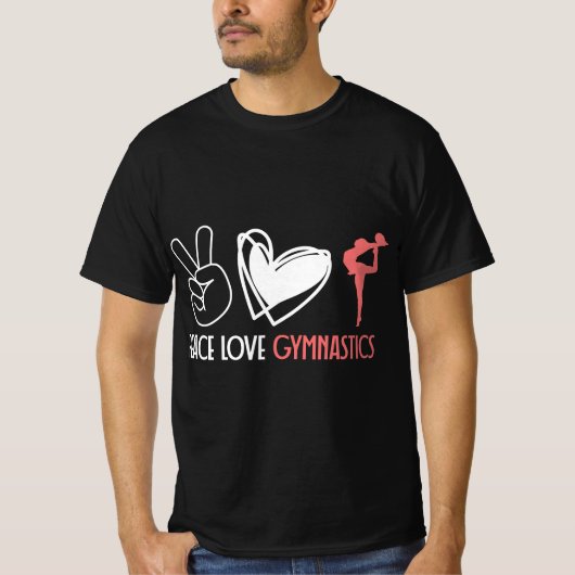 T-shirt Peace Love Gymnastics  (Devant)