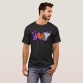 T-shirt Peace Love Halloween Lazy Halloween Costume Cool P (Devant entier)