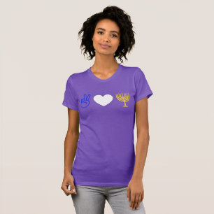 T-shirt Peace Love & Hanoukka
