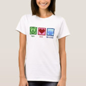 T-shirt Peace Love Hanoukka Menorah Cute Femmes (Devant)
