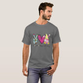 T-shirt Peace Love Happy Easter Gnomes Hug Eggs Chasse Fu (Devant entier)