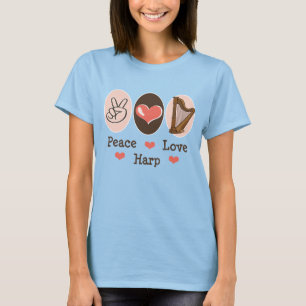 T-shirt Peace Love Harp Ringer