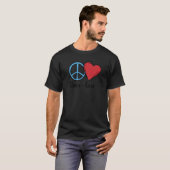 T-shirt Peace + Love Hippie Flowpower Peace On Earth Pro (Devant entier)