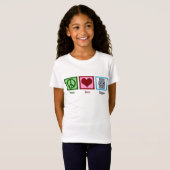 T-Shirt Peace Love Hippopotames Cute Hippo Mascotte Enfant (Devant entier)