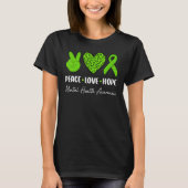 T-shirt Peace Love Hope Green Mental Health Awareness Sayi (Devant)