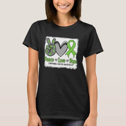 T-shirt Peace Love Hope Lymphoma Awareness Mois Warrior W (Devant)