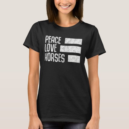 T-shirt Peace Love Horses (Devant)