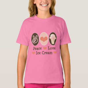 T-shirt Peace Love Ice Cream Kids Ringer