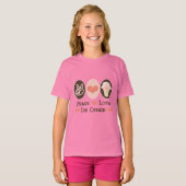 T-shirt Peace Love Ice Cream Kids Ringer (Devant entier)