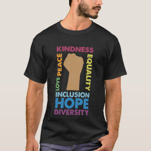 T-shirt Peace Love Inclusion Égalité Diversité