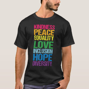 T-shirt Peace Love Inclusion Égalité Diversité Droits de l