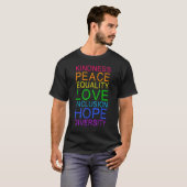 T-shirt Peace Love Inclusion Égalité Diversité Droits de l (Devant entier)