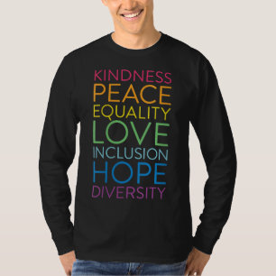 T-shirt Peace Love Inclusion Égalité Diversité Droits de l