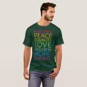 T-shirt Peace Love Inclusion Égalité Diversité humaine (Devant entier)
