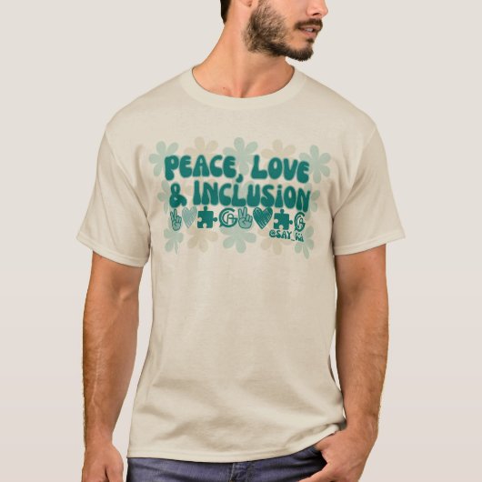 T-shirt Peace Love & Inclusion Flower (Devant)