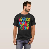 T-shirt Peace Love Inclusion SPED Enseignant Éducation Spé (Devant entier)