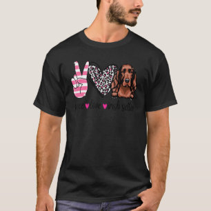 T-shirt Peace Love Irish Setter Irish Setter Chien Maman